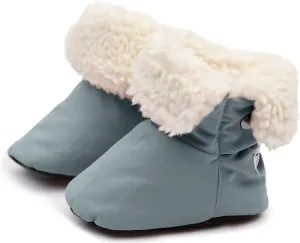7AM Enfant Benji Baby Booties - Water Repellent Baby Shoes for Girls & Boys, Sherpa Lining Winter Baby Anti-Slip Sole Boots