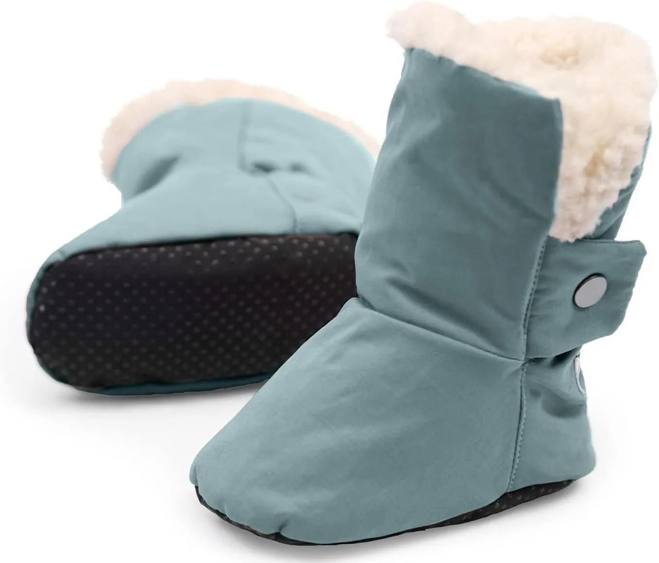 7AM Enfant Benji Baby Booties - Water Repellent Baby Shoes for Girls & Boys, Sherpa Lining Winter Baby Anti-Slip Sole Boots