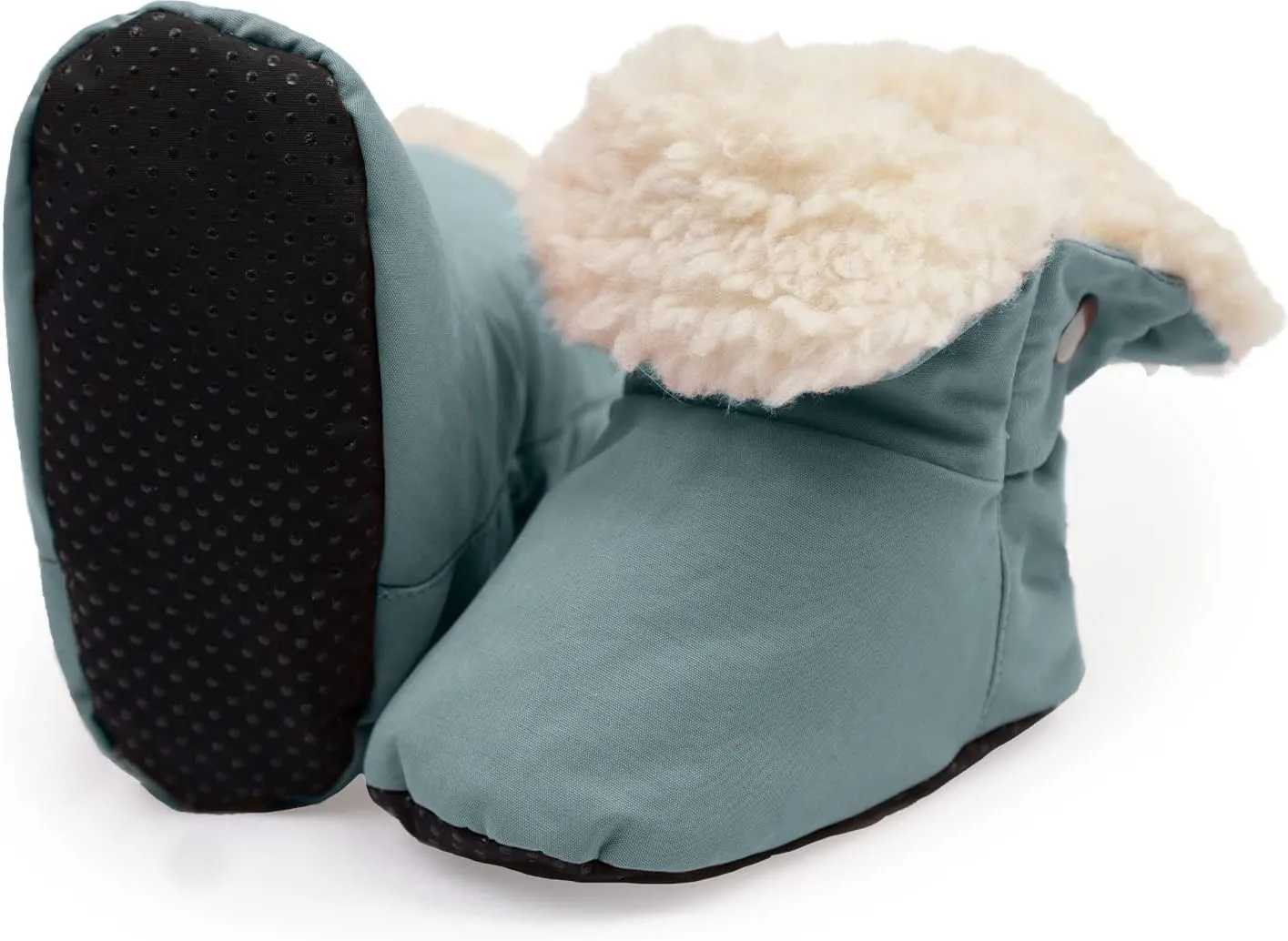 7AM Enfant Benji Baby Booties - Water Repellent Baby Shoes for Girls & Boys, Sherpa Lining Winter Baby Anti-Slip Sole Boots