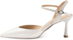 7or9 Slingbacks High Heels for Women Comfortable Air-Touch Foam Pointed-Toe Kitten Heels Casual Dressy Bridal Pumps Women Sandals