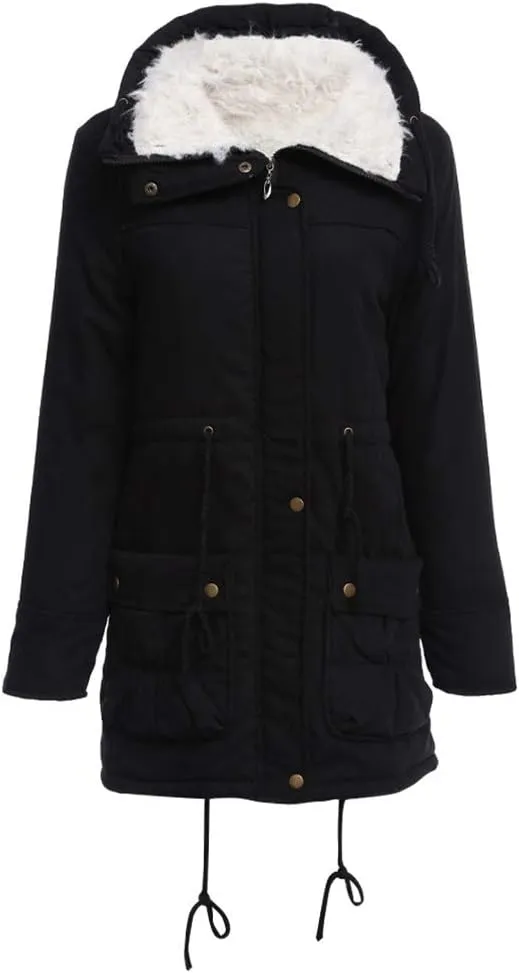 ACE SHOCK Women's Plus Size Winter Coats Faux Fur Lined Quilted Jackets Fashion Winter Parka