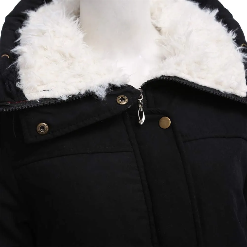 ACE SHOCK Women's Plus Size Winter Coats Faux Fur Lined Quilted Jackets Fashion Winter Parka