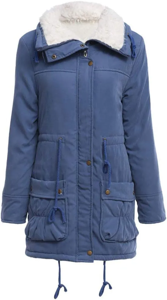 ACE SHOCK Women's Plus Size Winter Coats Faux Fur Lined Quilted Jackets Fashion Winter Parka