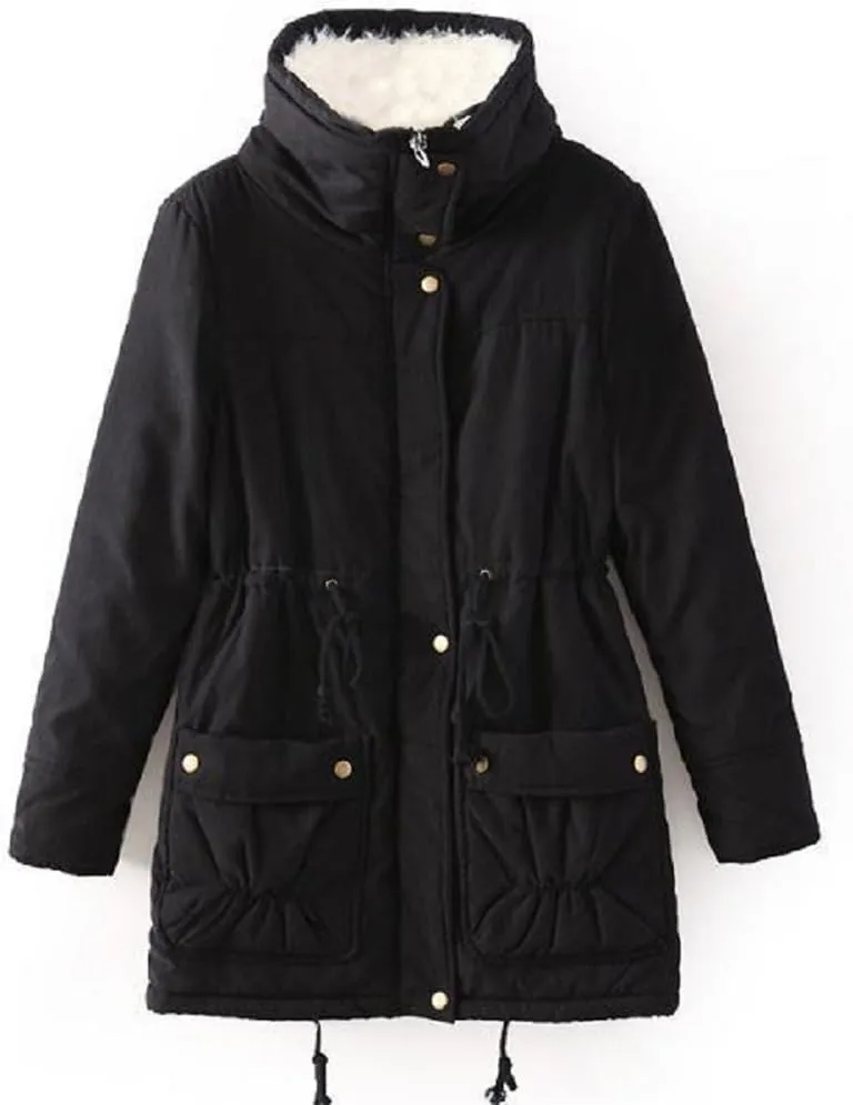 ACE SHOCK Women's Plus Size Winter Coats Faux Fur Lined Quilted Jackets Fashion Winter Parka