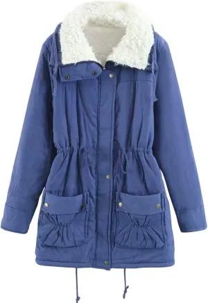 ACE SHOCK Women's Plus Size Winter Coats Faux Fur Lined Quilted Jackets Fashion Winter Parka