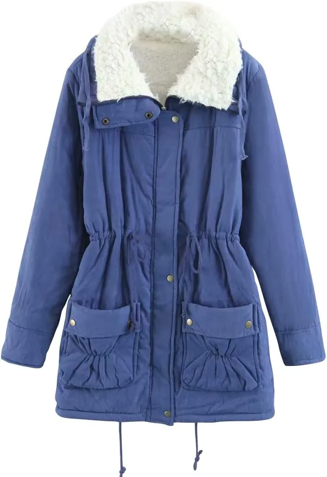 ACE SHOCK Women's Plus Size Winter Coats Faux Fur Lined Quilted Jackets Fashion Winter Parka