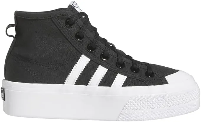 adidas Kids Boys Nizza High Platform Sneakers Shoes Casual - Black - Size 4 M
