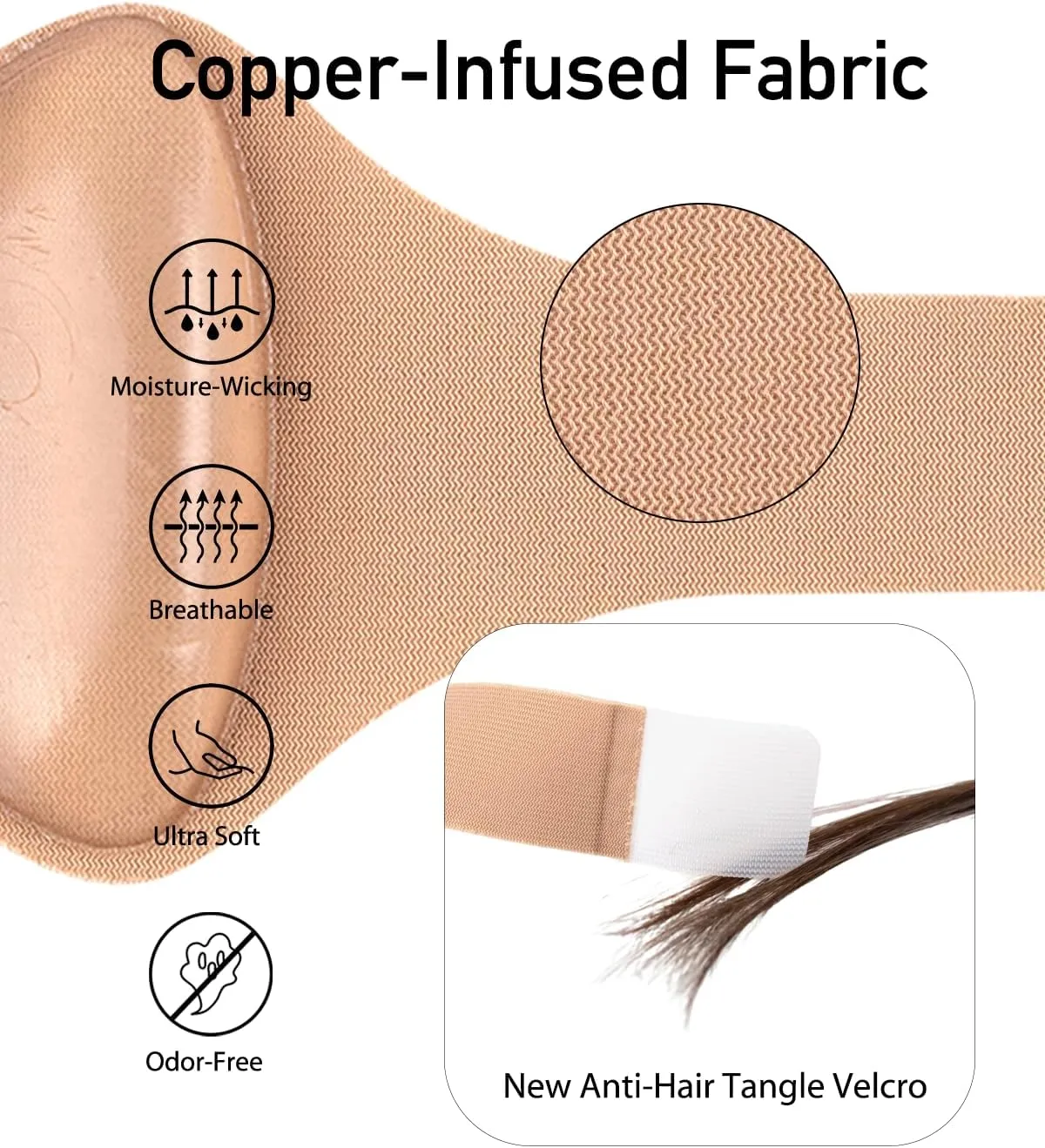 Adjustable Plantar Fasciitis Relief Copper Arch Support Sleeve/Band with Gel Pads, Only High Arch Support Inserts Foot Pain Relief for Women/Men (1 Pair,Black