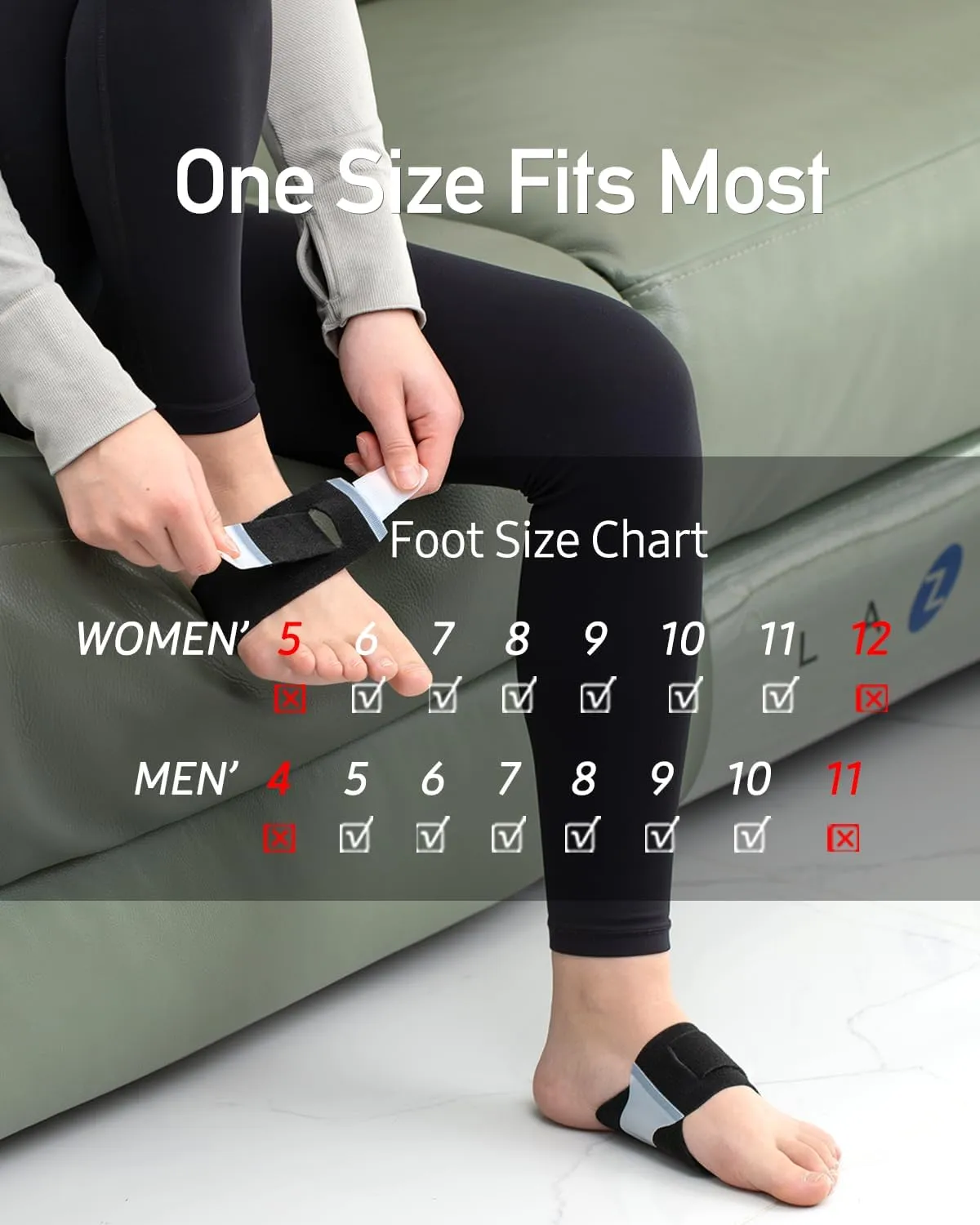 Adjustable Plantar Fasciitis Relief Copper Arch Support Sleeve/Band with Gel Pads, Only High Arch Support Inserts Foot Pain Relief for Women/Men (1 Pair,Black