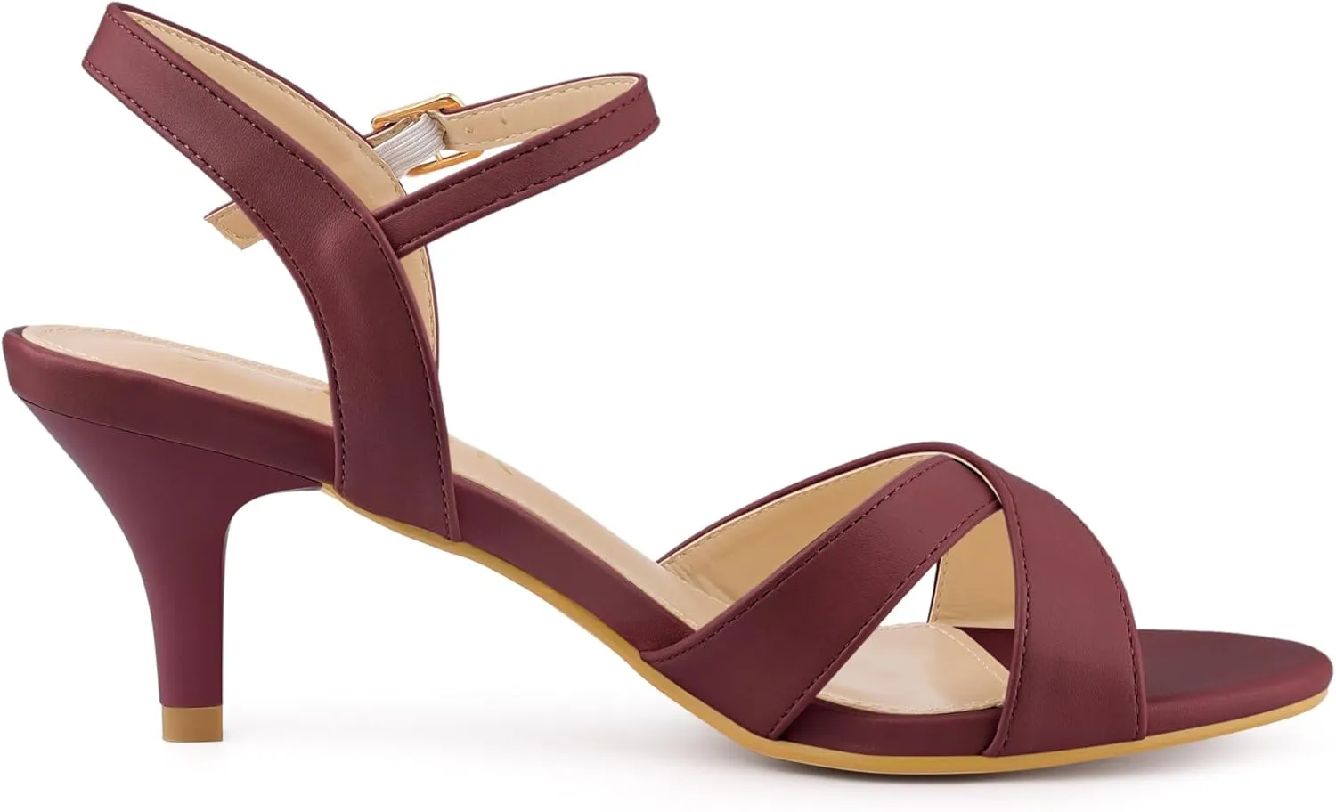 Allegra K Women's Cross Straps Kitten Heel Sandals