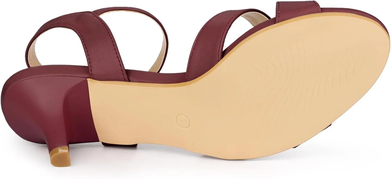 Allegra K Women's Cross Straps Kitten Heel Sandals