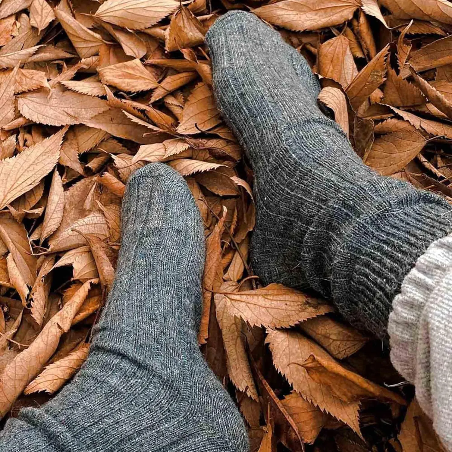 Alpaca Wool Socks, Winter Comfort and Warm for Men & Women Alpaca-Merino blend Boot Socks Thermal Cushioned - 2 Pairs