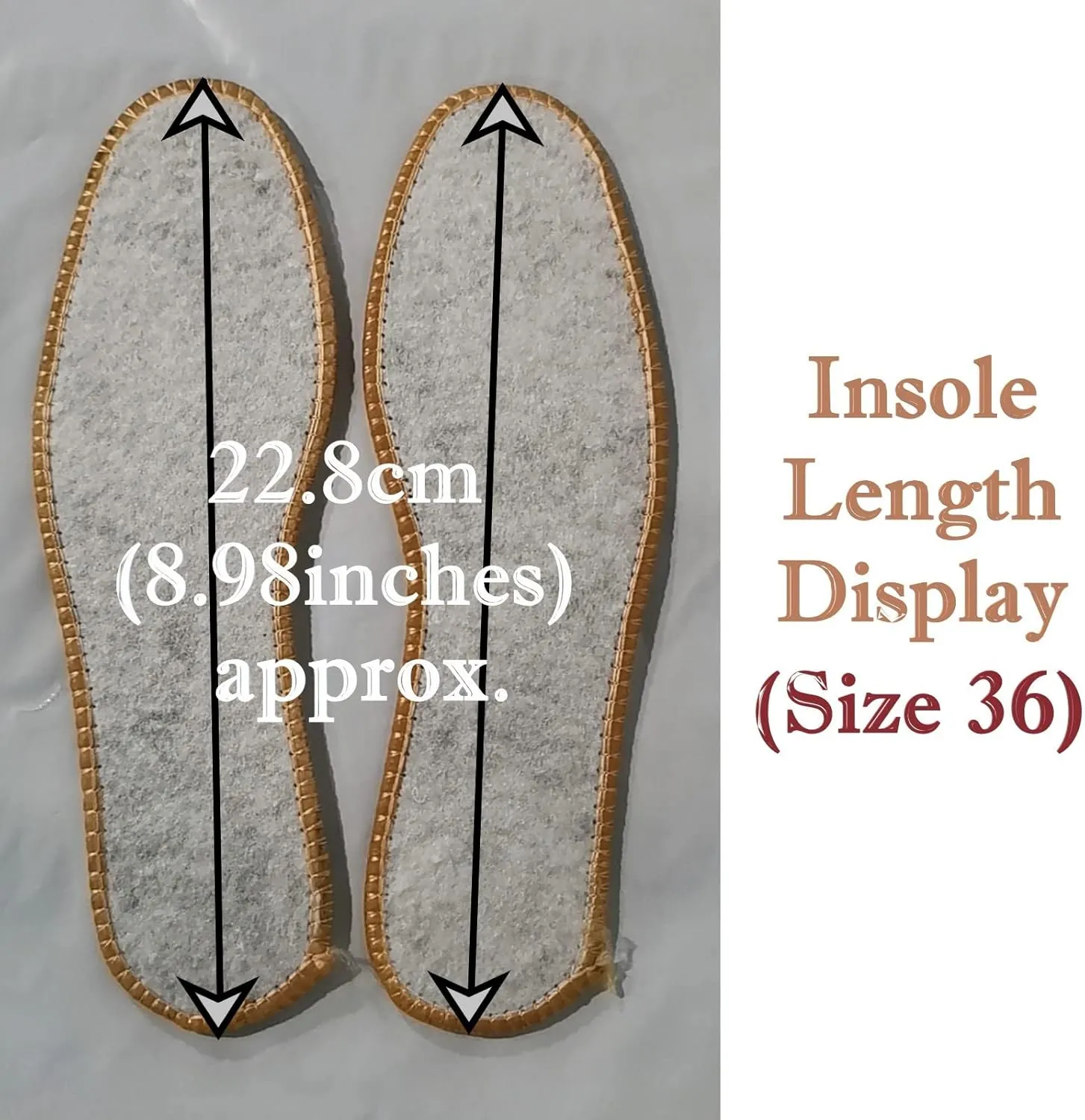Alpaca Wool Warm Insole for Shoe Footwear 10 Pairs – Breathable and Sweat Absorbing Water Resistant Non-Slip Sheepskin Insoles for Snow Cold Winter Days (36)