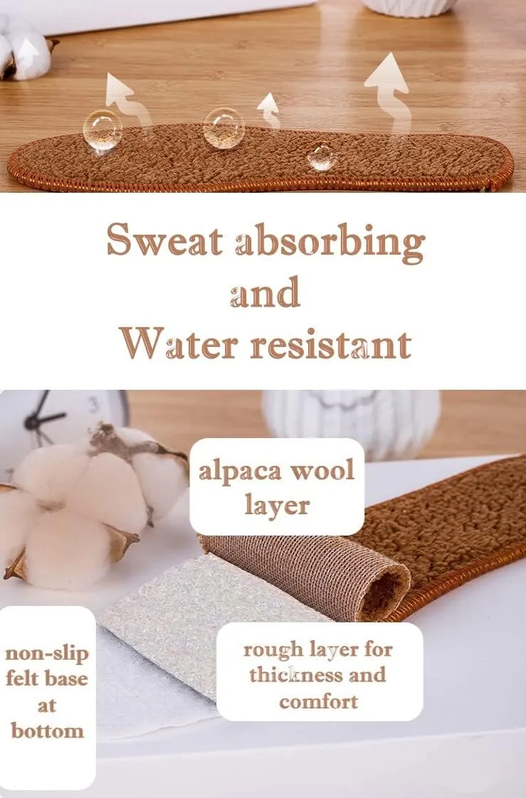 Alpaca Wool Warm Insole for Shoe Footwear 10 Pairs – Breathable and Sweat Absorbing Water Resistant Non-Slip Sheepskin Insoles for Snow Cold Winter Days (36)