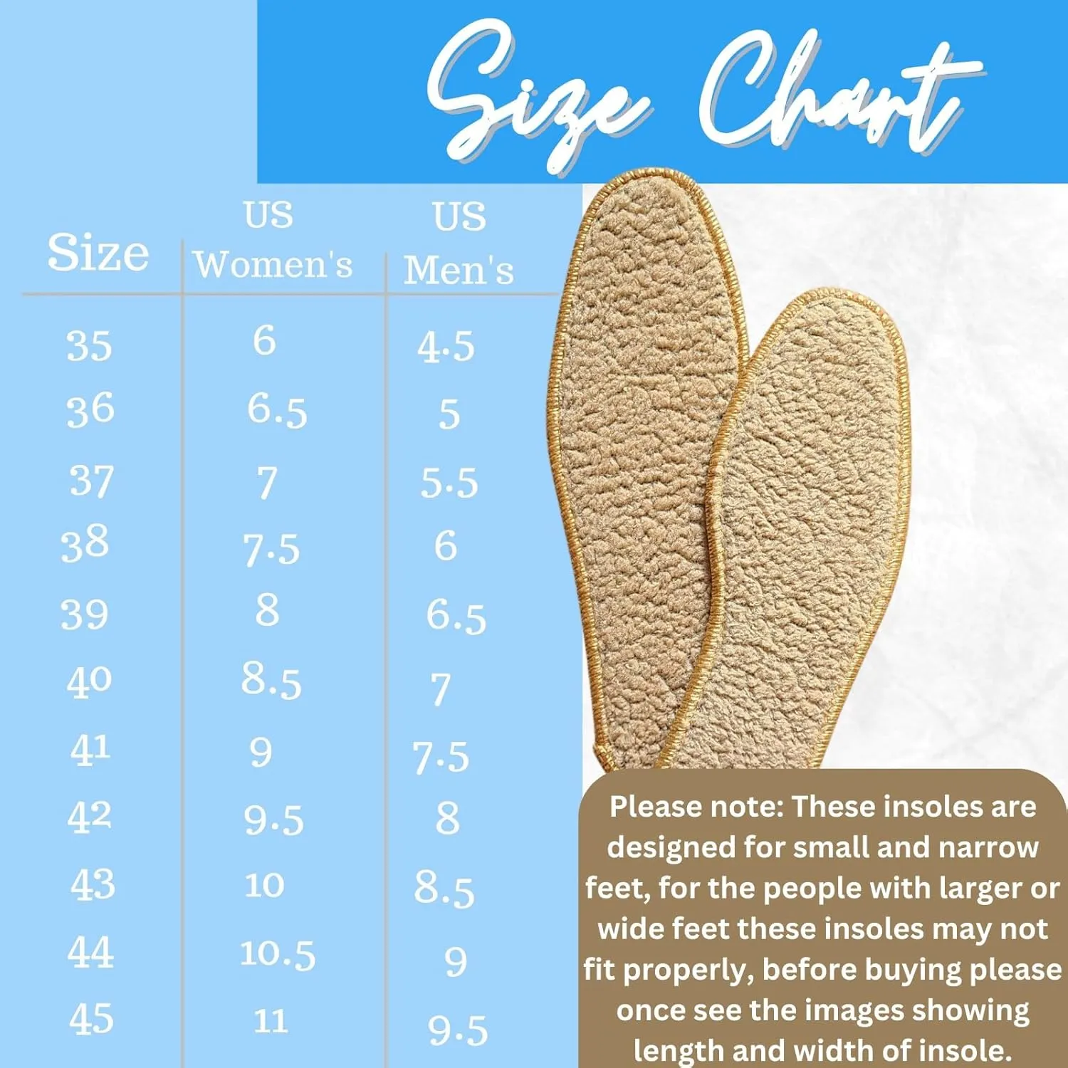 Alpaca Wool Warm Insole for Shoe Footwear 10 Pairs – Breathable and Sweat Absorbing Water Resistant Non-Slip Sheepskin Insoles for Snow Cold Winter Days (36)