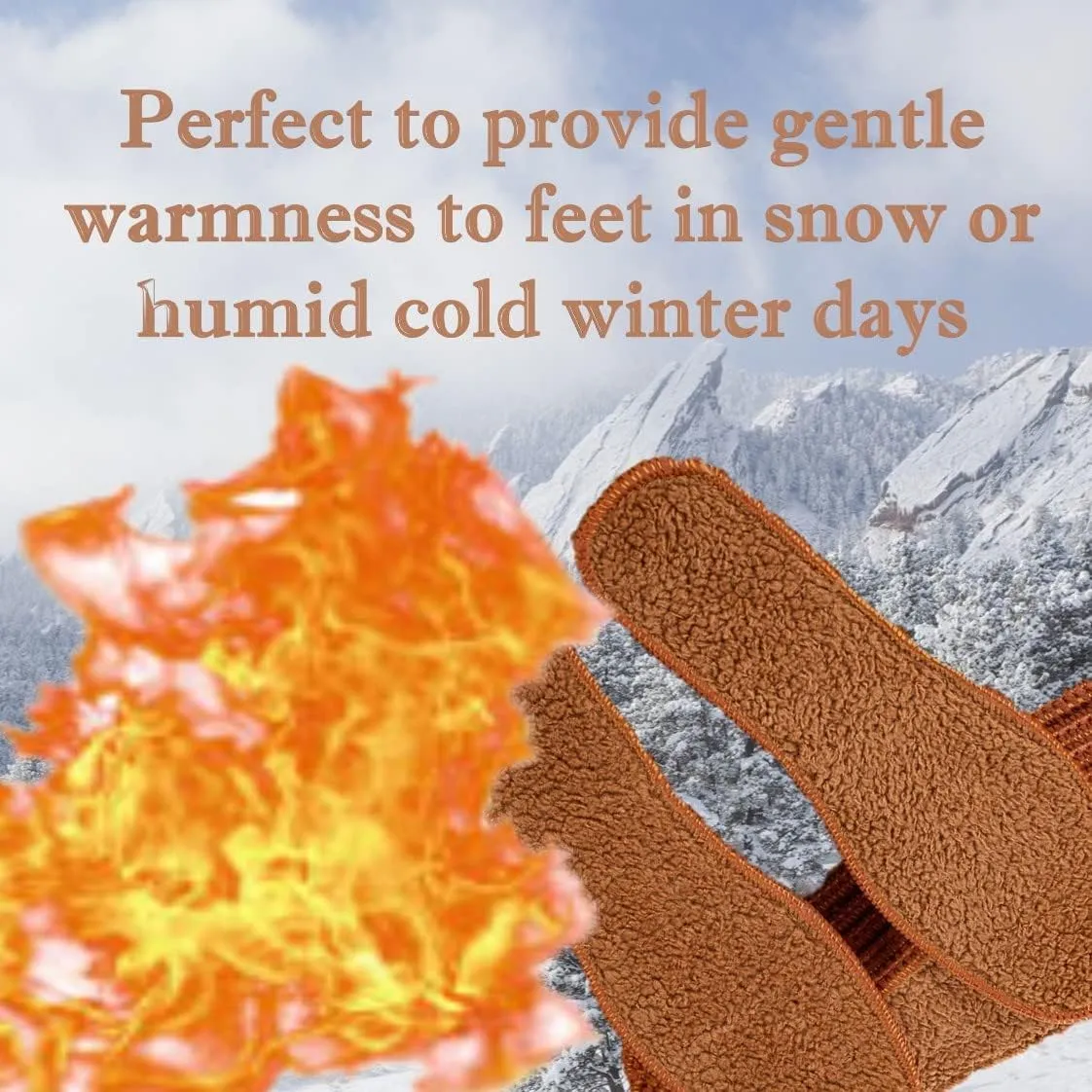 Alpaca Wool Warm Insole for Shoe Footwear 10 Pairs – Breathable and Sweat Absorbing Water Resistant Non-Slip Sheepskin Insoles for Snow Cold Winter Days (36)