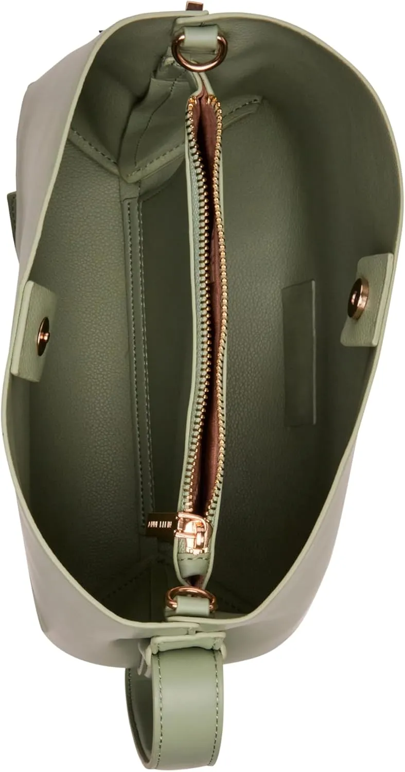 Anne Klein Small Bucket Hobo with Enamel Turn Lock