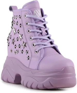 AnthonyWang Date-03 Lace Up Hidden Wedge Women's Platform Sneakers