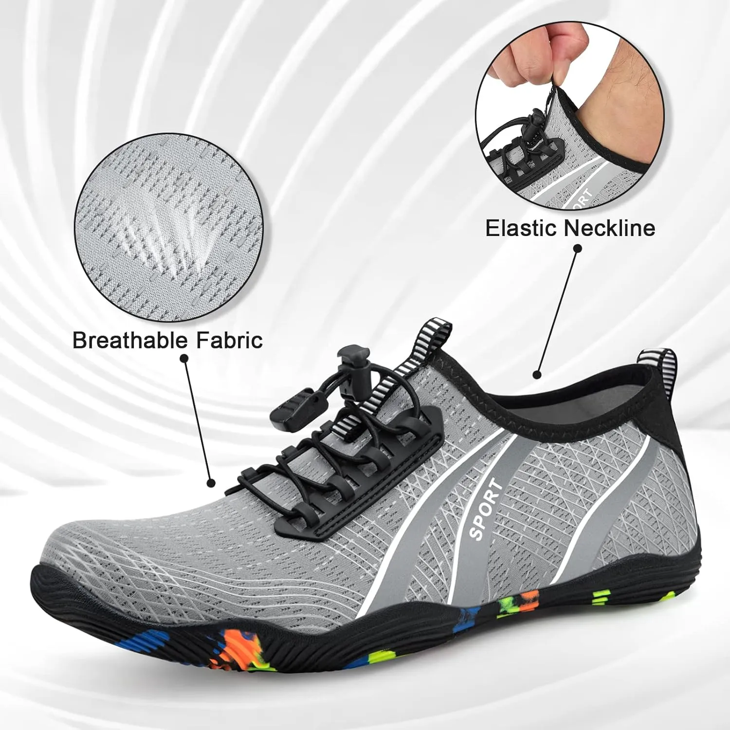 ATHMILE Water Shoes for Men Women River Shoes Adult Swim Beach Lake Pool Aqua Socks Barefoot Quick Dry for Hiking Surfing Kayaking Cruise Ship Essentials Cruise Ship Essentials