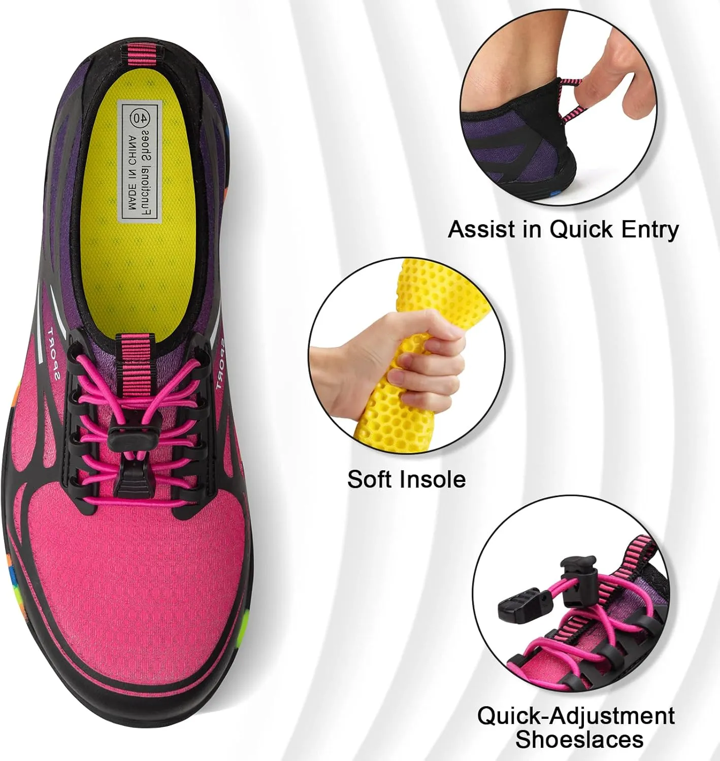 ATHMILE Water Shoes for Men Women River Shoes Adult Swim Beach Lake Pool Aqua Socks Barefoot Quick Dry for Hiking Surfing Kayaking Cruise Ship Essentials Cruise Ship Essentials