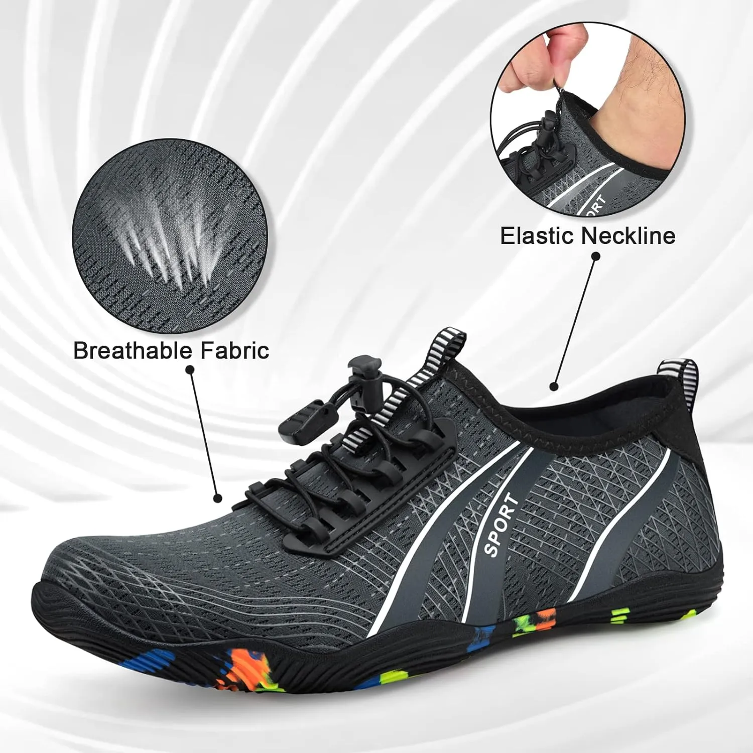 ATHMILE Water Shoes for Men Women River Shoes Adult Swim Beach Lake Pool Aqua Socks Barefoot Quick Dry for Hiking Surfing Kayaking Cruise Ship Essentials Cruise Ship Essentials