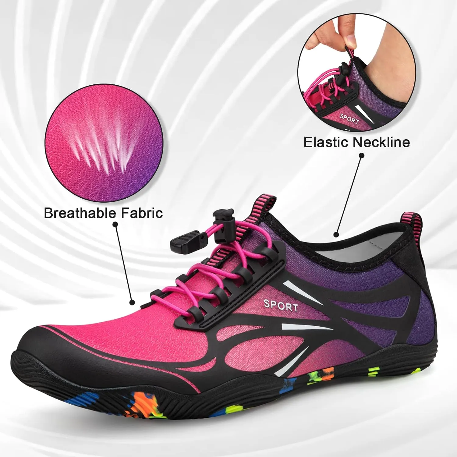 ATHMILE Water Shoes for Men Women River Shoes Adult Swim Beach Lake Pool Aqua Socks Barefoot Quick Dry for Hiking Surfing Kayaking Cruise Ship Essentials Cruise Ship Essentials