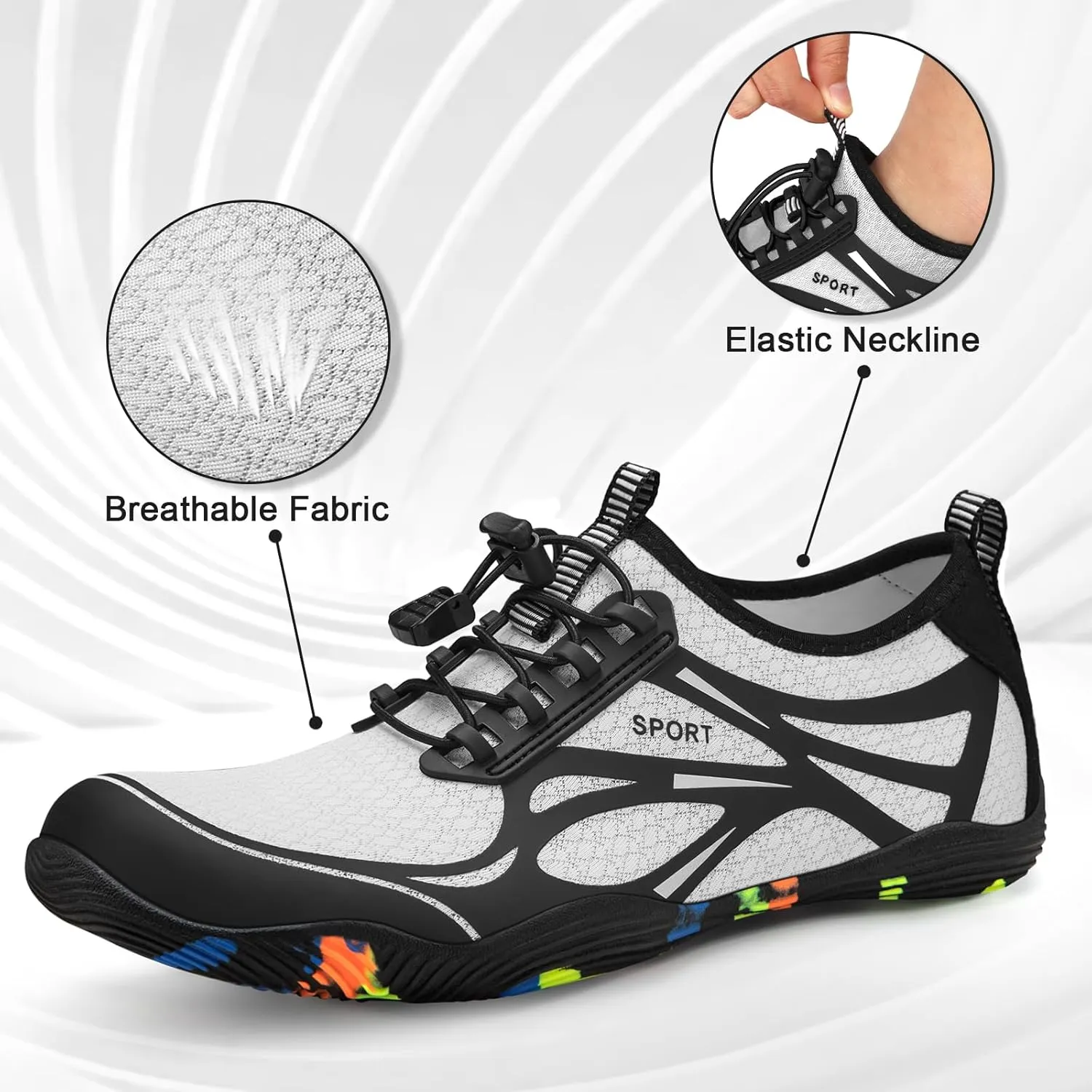 ATHMILE Water Shoes for Men Women River Shoes Adult Swim Beach Lake Pool Aqua Socks Barefoot Quick Dry for Hiking Surfing Kayaking Cruise Ship Essentials Cruise Ship Essentials