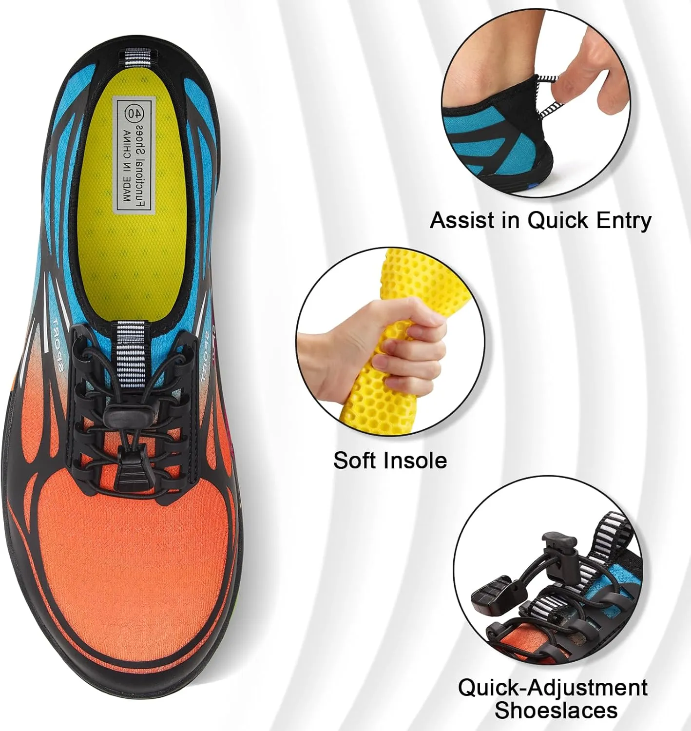 ATHMILE Water Shoes for Men Women River Shoes Adult Swim Beach Lake Pool Aqua Socks Barefoot Quick Dry for Hiking Surfing Kayaking Cruise Ship Essentials Cruise Ship Essentials