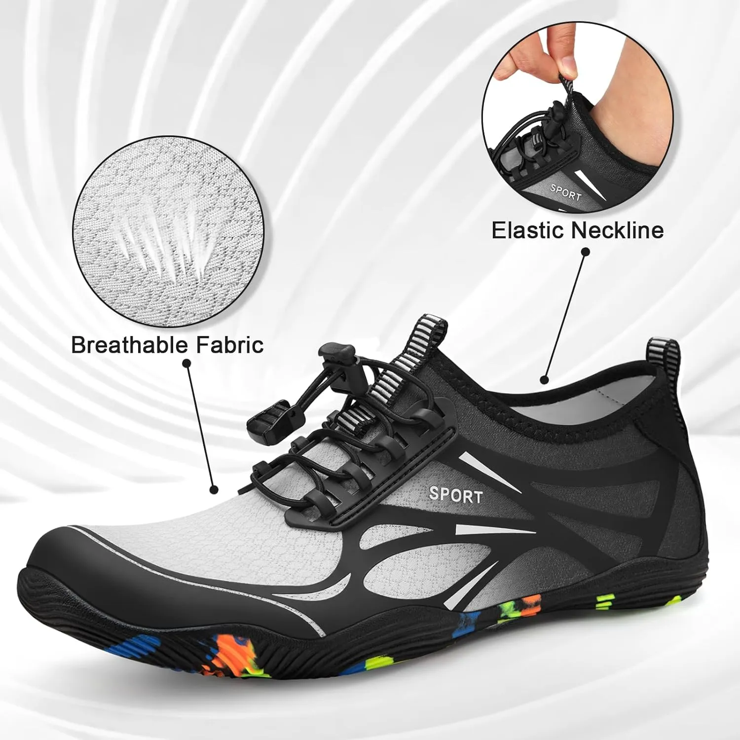ATHMILE Water Shoes for Men Women River Shoes Adult Swim Beach Lake Pool Aqua Socks Barefoot Quick Dry for Hiking Surfing Kayaking Cruise Ship Essentials Cruise Ship Essentials
