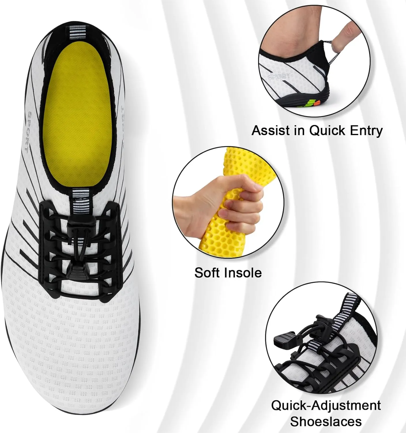 ATHMILE Water Shoes for Men Women River Shoes Adult Swim Beach Lake Pool Aqua Socks Barefoot Quick Dry for Hiking Surfing Kayaking Cruise Ship Essentials
