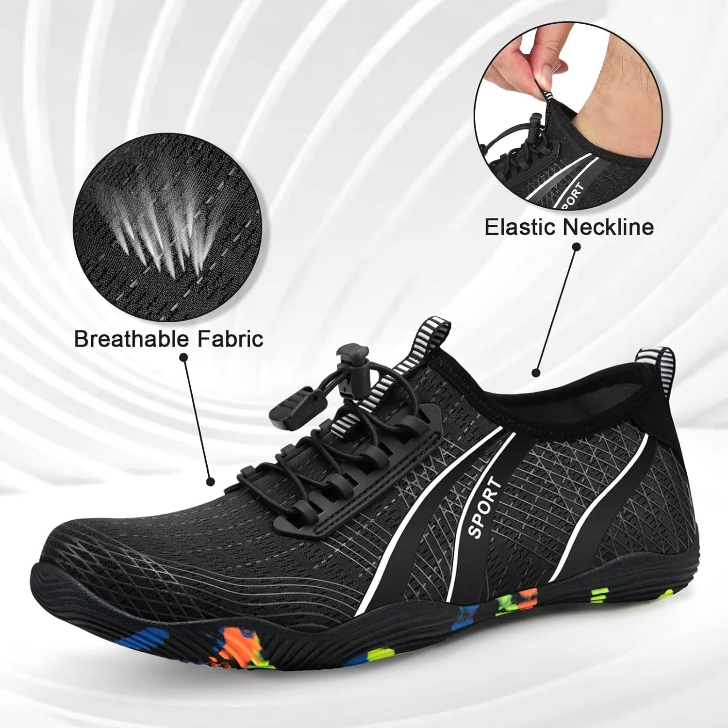 ATHMILE Water Shoes for Men Women River Shoes Adult Swim Beach Lake Pool Aqua Socks Barefoot Quick Dry for Hiking Surfing Kayaking Cruise Ship Essentials