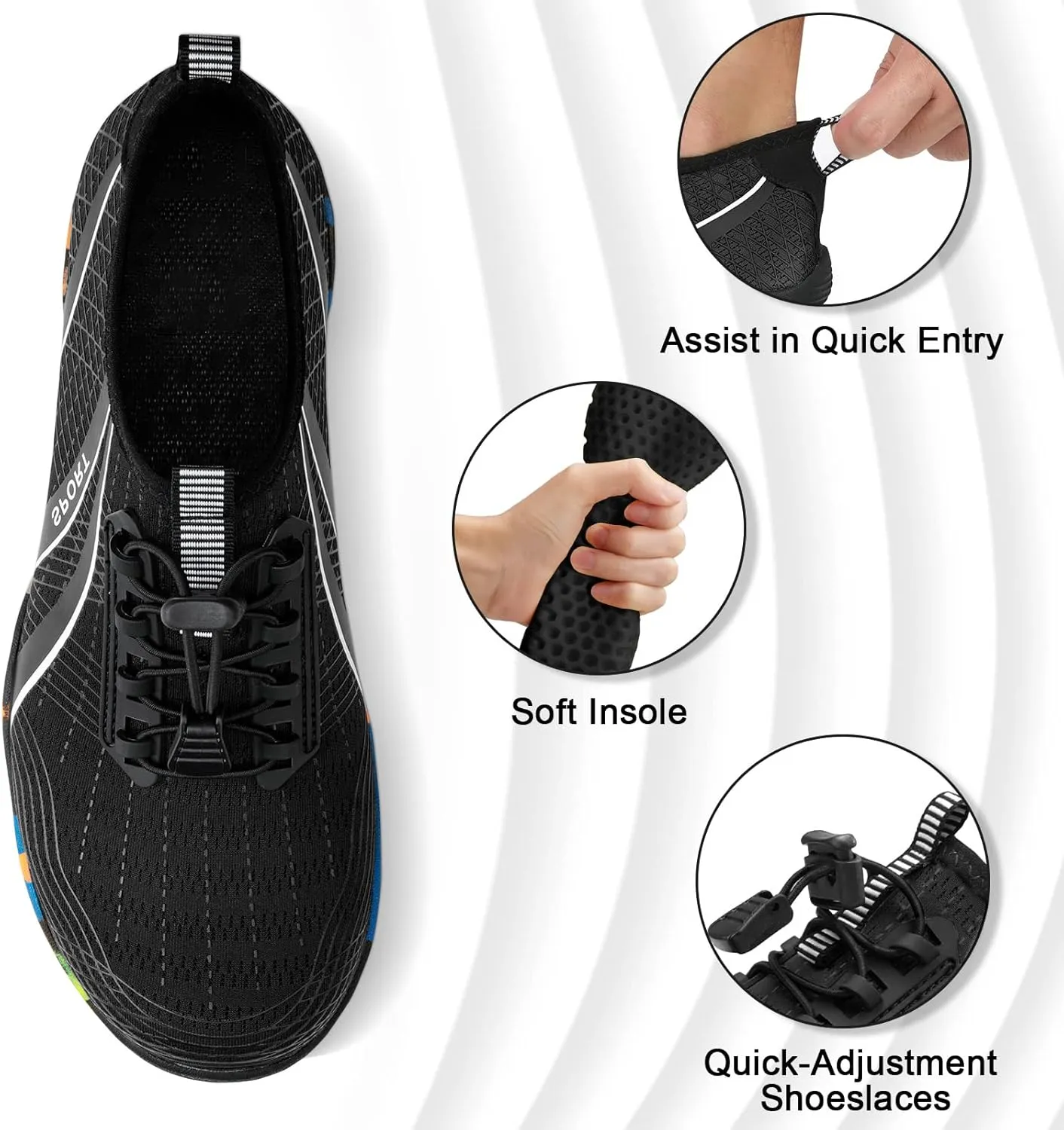 ATHMILE Water Shoes for Men Women River Shoes Adult Swim Beach Lake Pool Aqua Socks Barefoot Quick Dry for Hiking Surfing Kayaking Cruise Ship Essentials