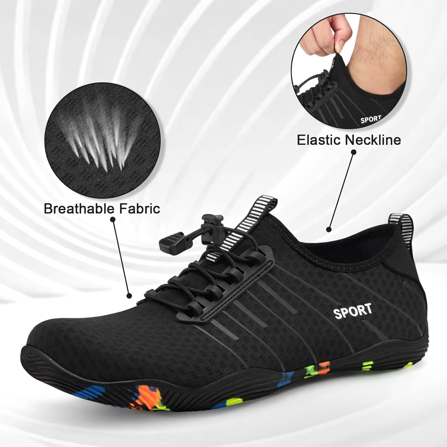 ATHMILE Water Shoes for Men Women River Shoes Adult Swim Beach Lake Pool Aqua Socks Barefoot Quick Dry for Hiking Surfing Kayaking Cruise Ship Essentials
