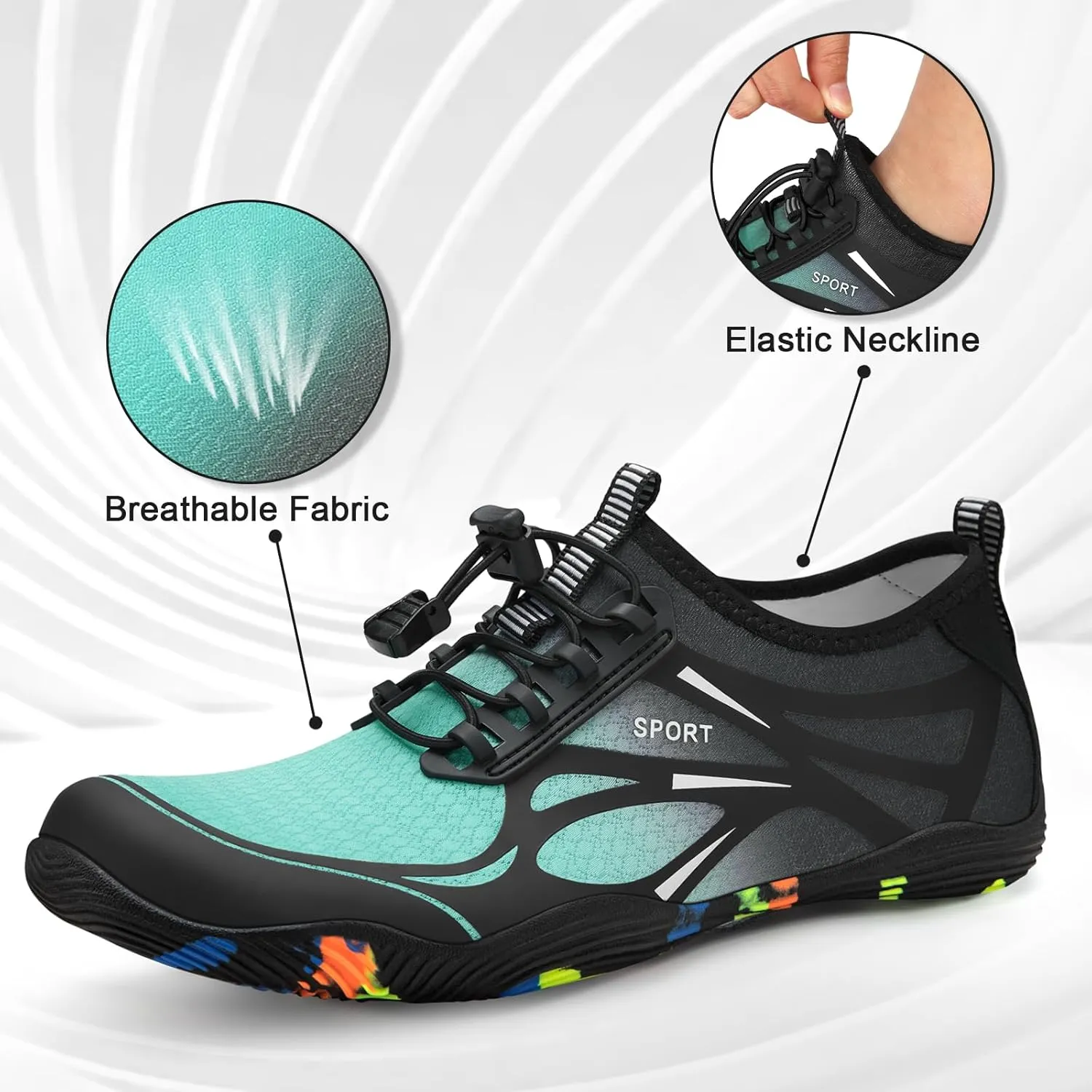 ATHMILE Water Shoes for Men Women River Shoes Adult Swim Beach Lake Pool Aqua Socks Barefoot Quick Dry for Hiking Surfing Kayaking Cruise Ship Essentials