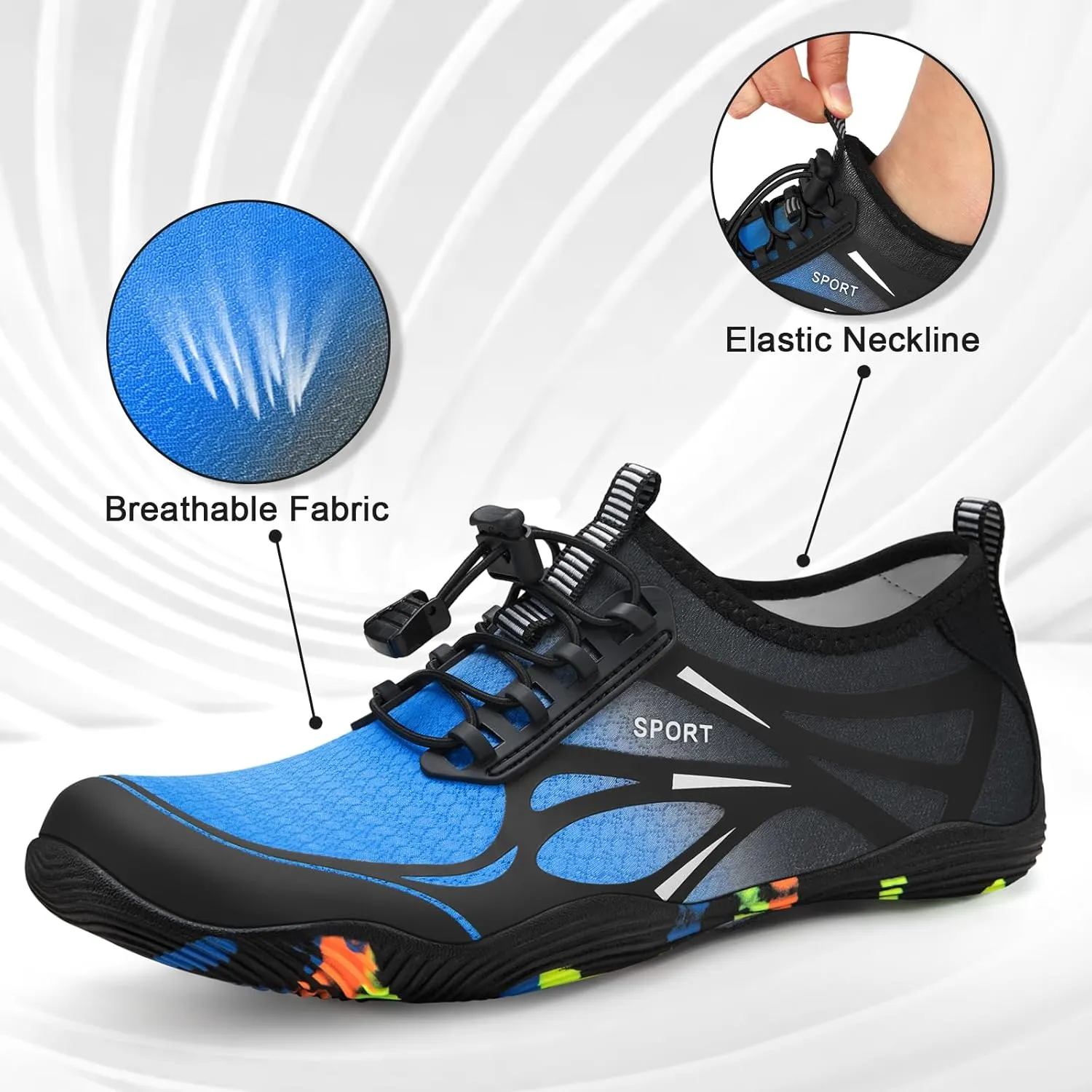ATHMILE Water Shoes for Men Women River Shoes Adult Swim Beach Lake Pool Aqua Socks Barefoot Quick Dry for Hiking Surfing Kayaking Cruise Ship Essentials