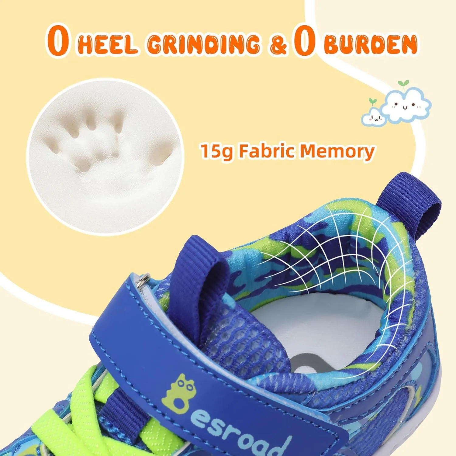 Besroad Toddler Shoes Boys Girls Barefoot Sneakers Kids Breathable Walking Shoes Lightweight Strap Non-Slip Sole Tennis Shoes