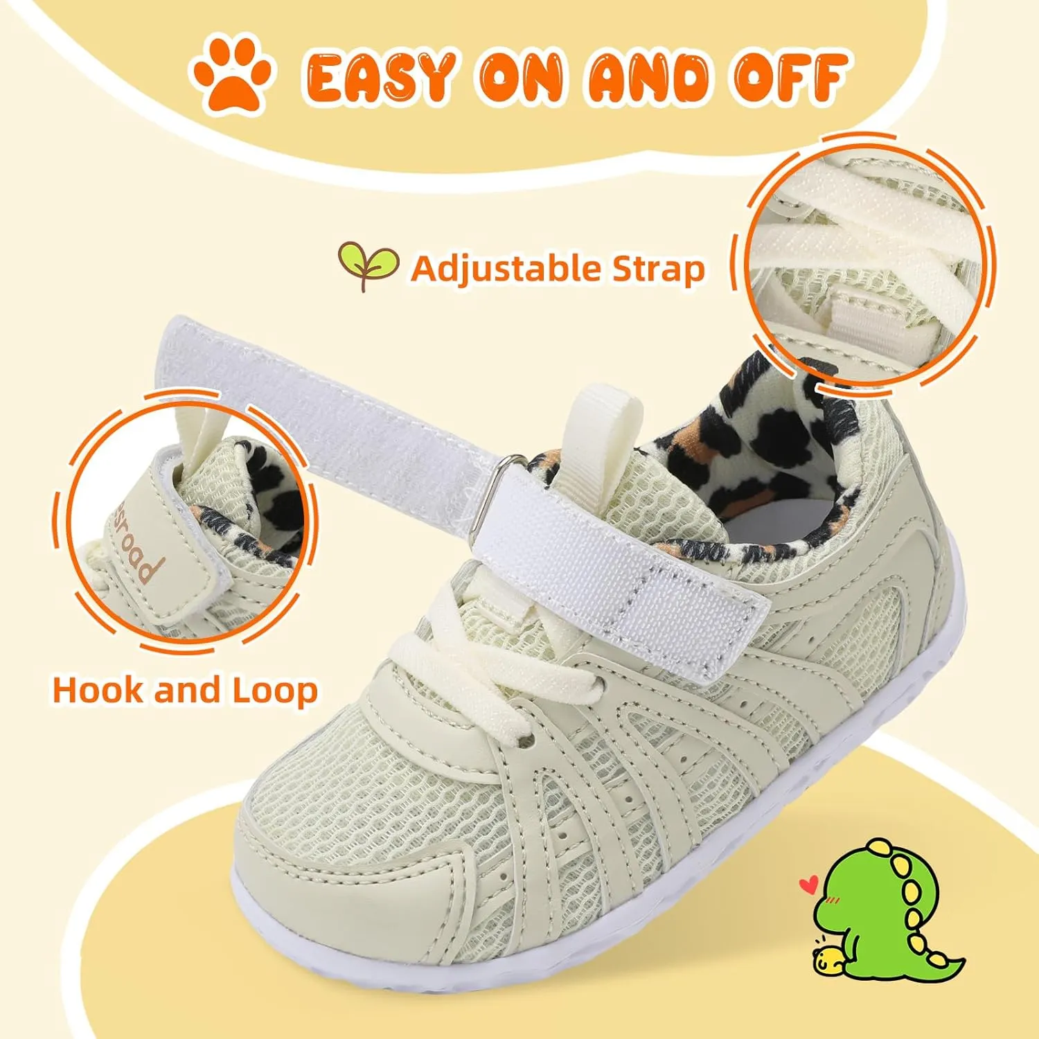 Besroad Toddler Shoes Boys Girls Barefoot Sneakers Kids Breathable Walking Shoes Lightweight Strap Non-Slip Sole Tennis Shoes