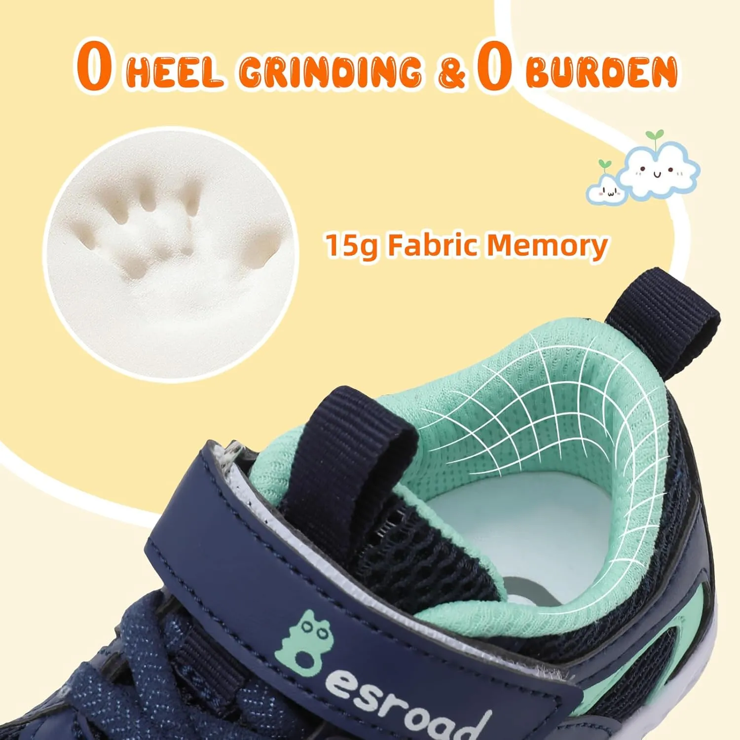 Besroad Toddler Shoes Boys Girls Barefoot Sneakers Kids Breathable Walking Shoes Lightweight Strap Non-Slip Sole Tennis Shoes