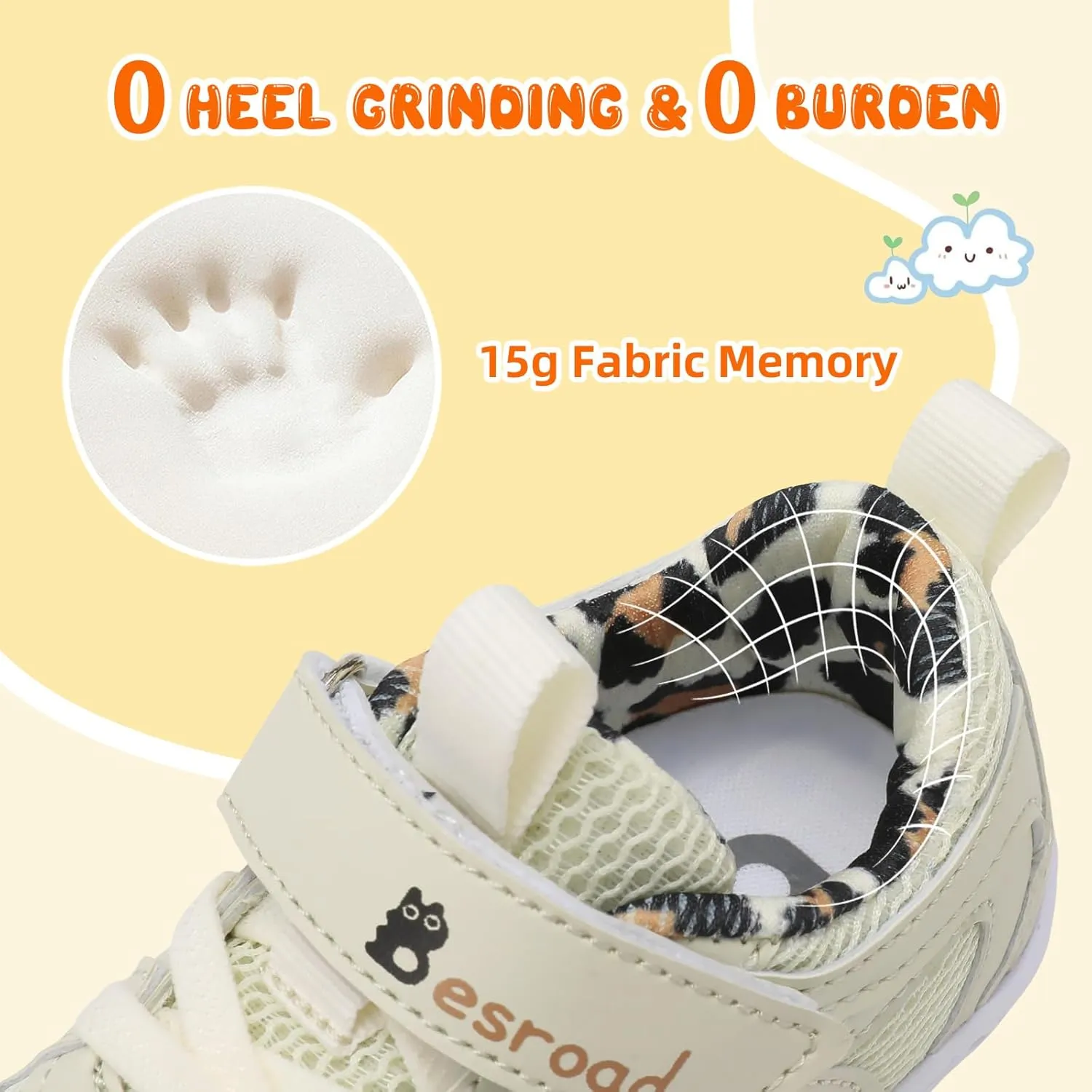 Besroad Toddler Shoes Boys Girls Barefoot Sneakers Kids Breathable Walking Shoes Lightweight Strap Non-Slip Sole Tennis Shoes