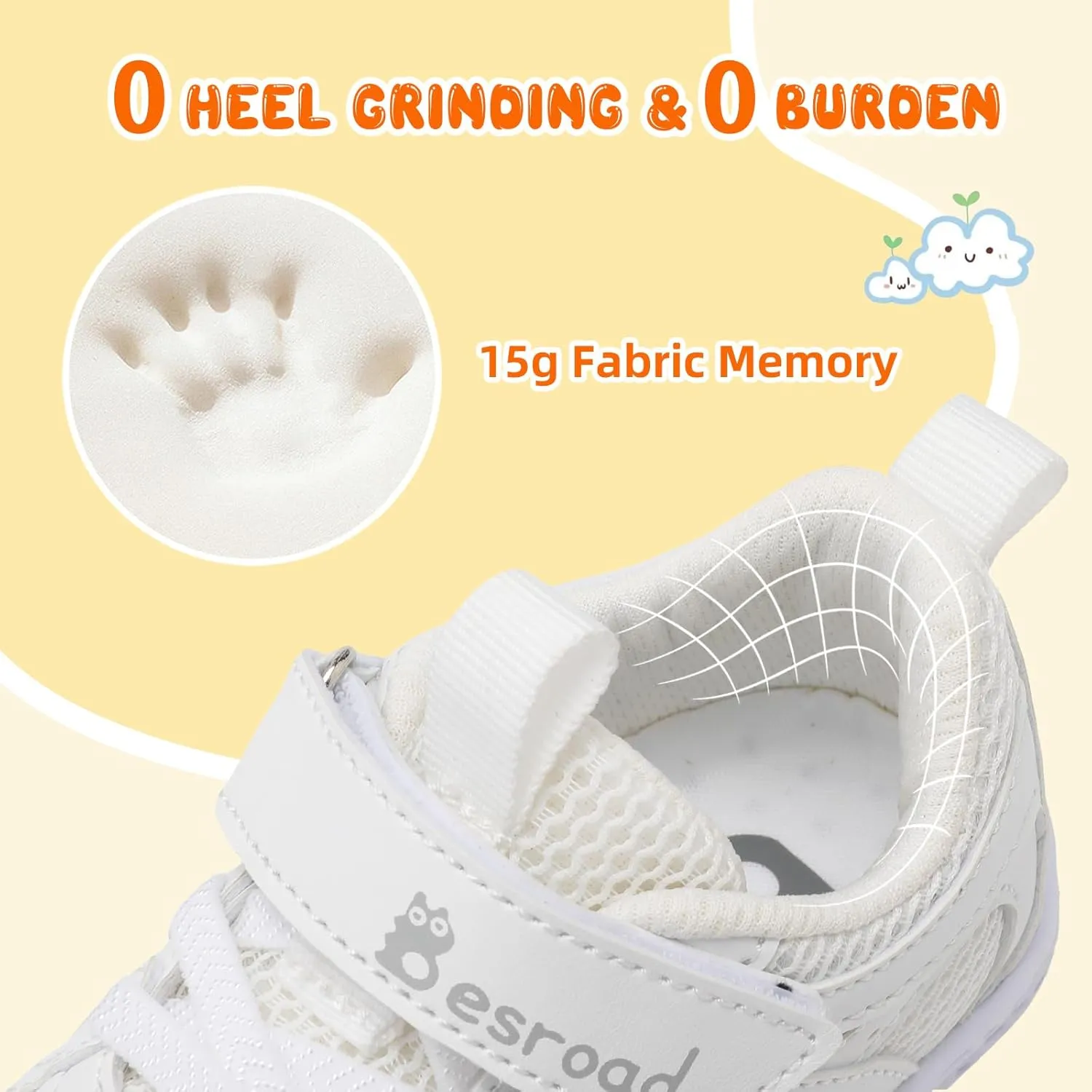 Besroad Toddler Shoes Boys Girls Barefoot Sneakers Kids Breathable Walking Shoes Lightweight Strap Non-Slip Sole Tennis Shoes