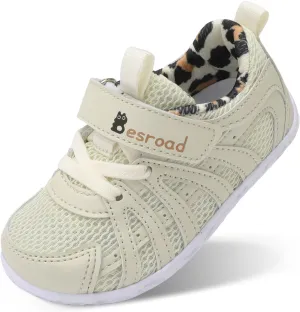 Besroad Toddler Shoes Boys Girls Barefoot Sneakers Kids Breathable Walking Shoes Lightweight Strap Non-Slip Sole Tennis Shoes