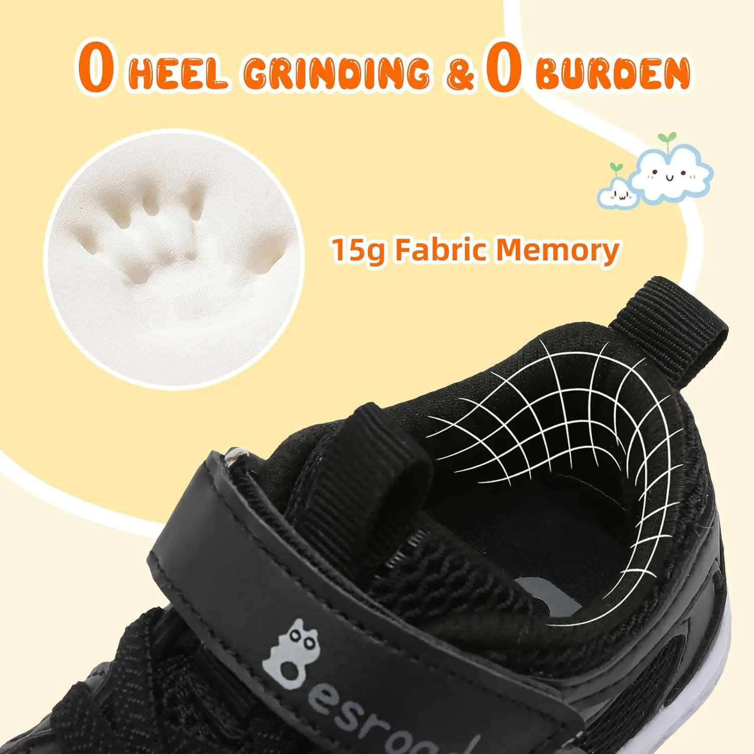 Besroad Toddler Shoes Boys Girls Barefoot Sneakers Kids Breathable Walking Shoes Lightweight Strap Non-Slip Sole Tennis Shoes