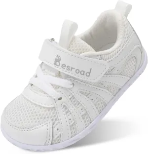 Besroad Toddler Shoes Boys Girls Barefoot Sneakers Kids Breathable Walking Shoes Lightweight Strap Non-Slip Sole Tennis Shoes