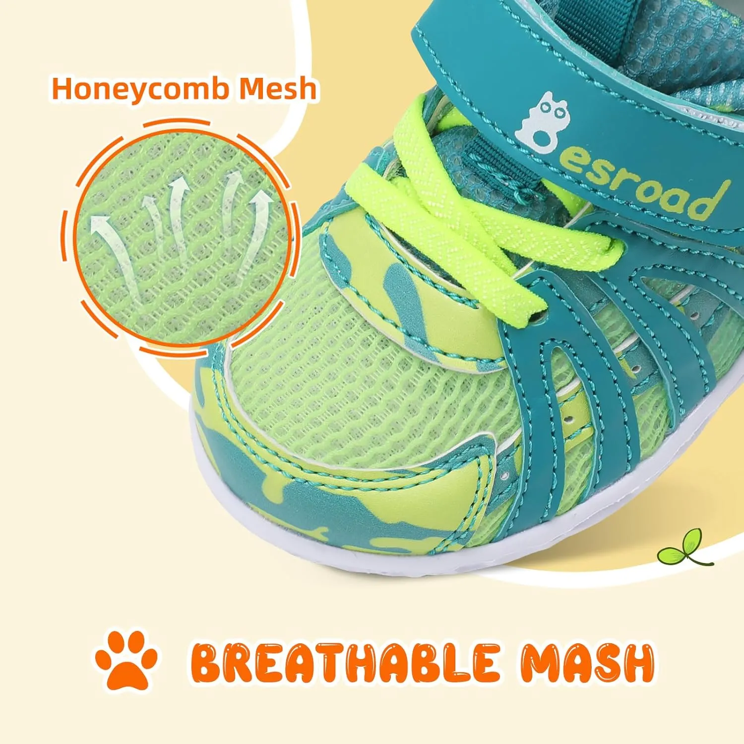 Besroad Toddler Shoes Boys Girls Barefoot Sneakers Kids Breathable Walking Shoes Lightweight Strap Non-Slip Sole Tennis Shoes