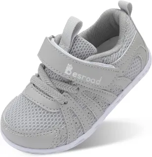 Besroad Toddler Shoes Boys Girls Barefoot Sneakers Kids Breathable Walking Shoes Lightweight Strap Non-Slip Sole Tennis Shoes