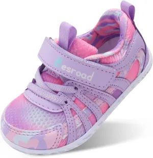 Besroad Toddler Shoes Boys Girls Barefoot Sneakers Kids Breathable Walking Shoes Lightweight Strap Non-Slip Sole Tennis Shoes