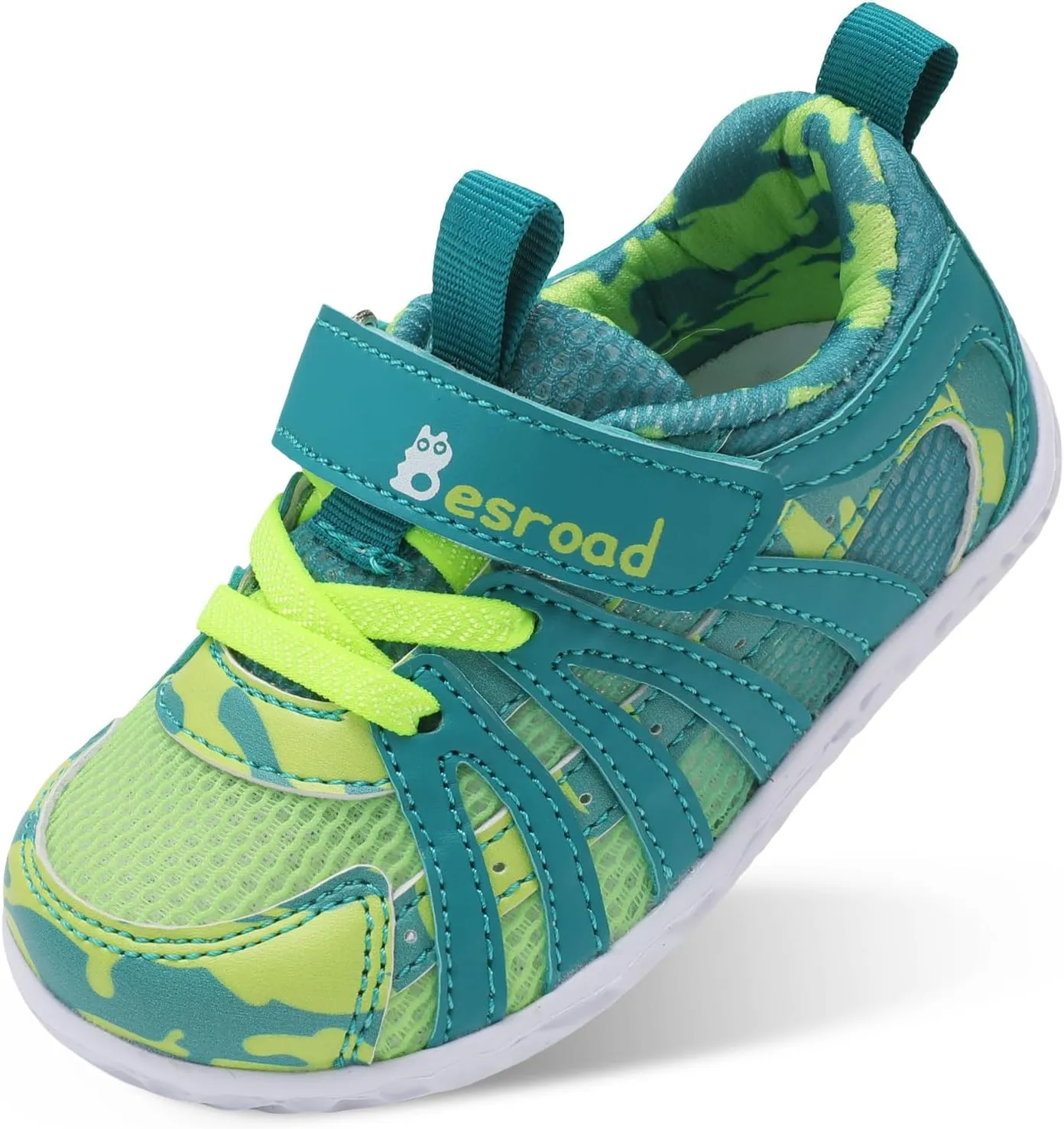 Besroad Toddler Shoes Boys Girls Barefoot Sneakers Kids Breathable Walking Shoes Lightweight Strap Non-Slip Sole Tennis Shoes