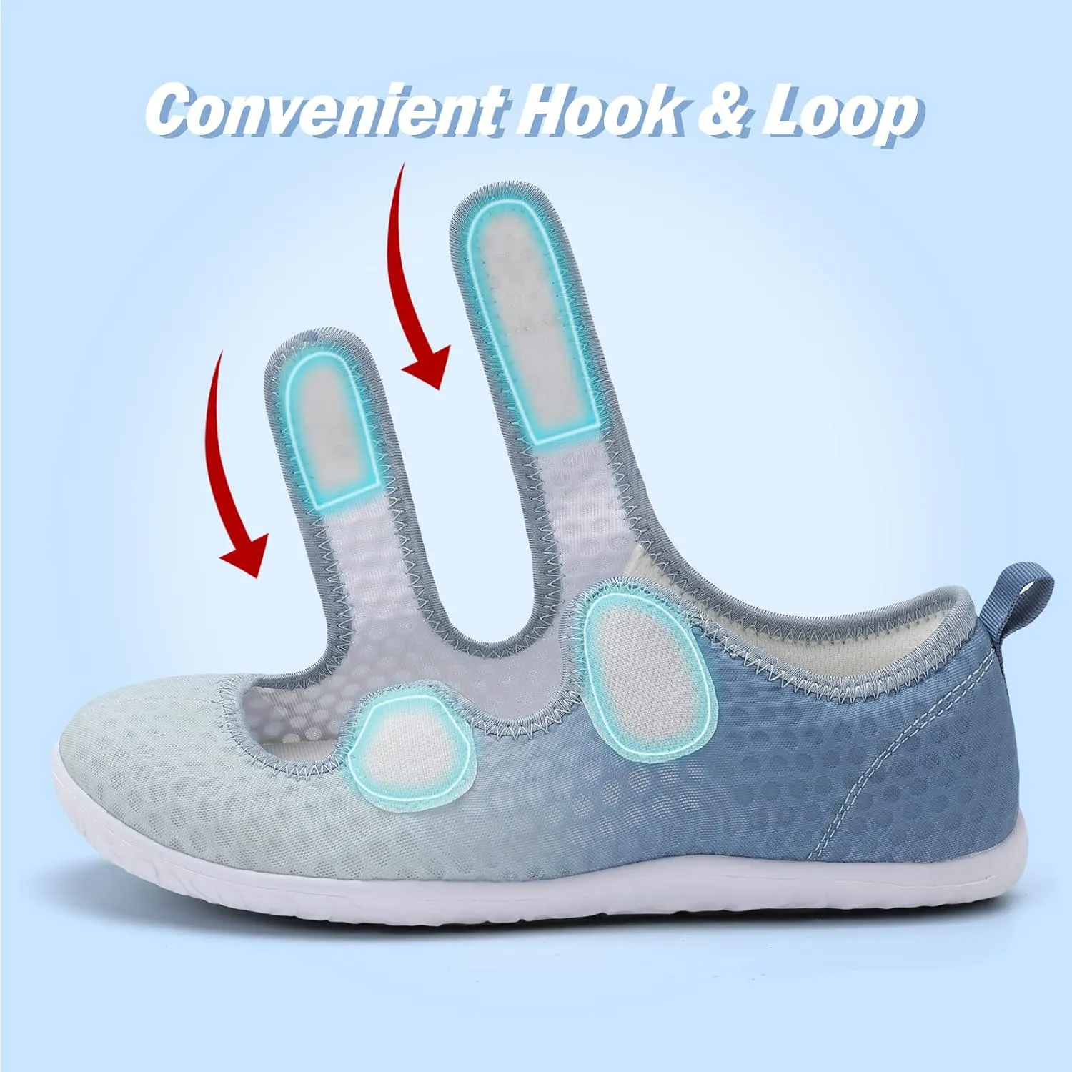 Besroad Womens Mens Lightweight Walking Shoes Adjustable Wide Diabetic Slippers Non-slip Sneakers Sandals