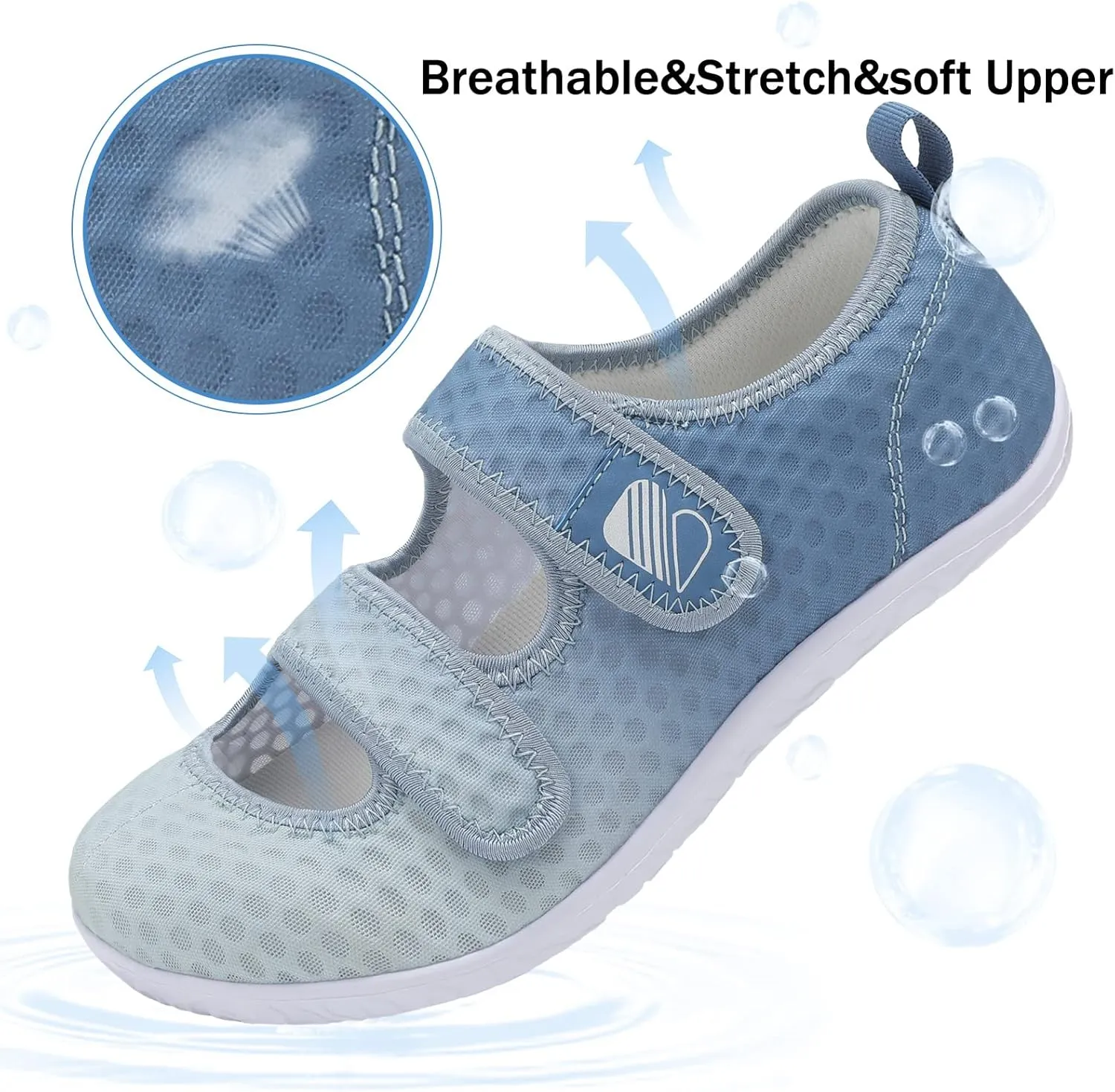 Besroad Womens Mens Lightweight Walking Shoes Adjustable Wide Diabetic Slippers Non-slip Sneakers Sandals