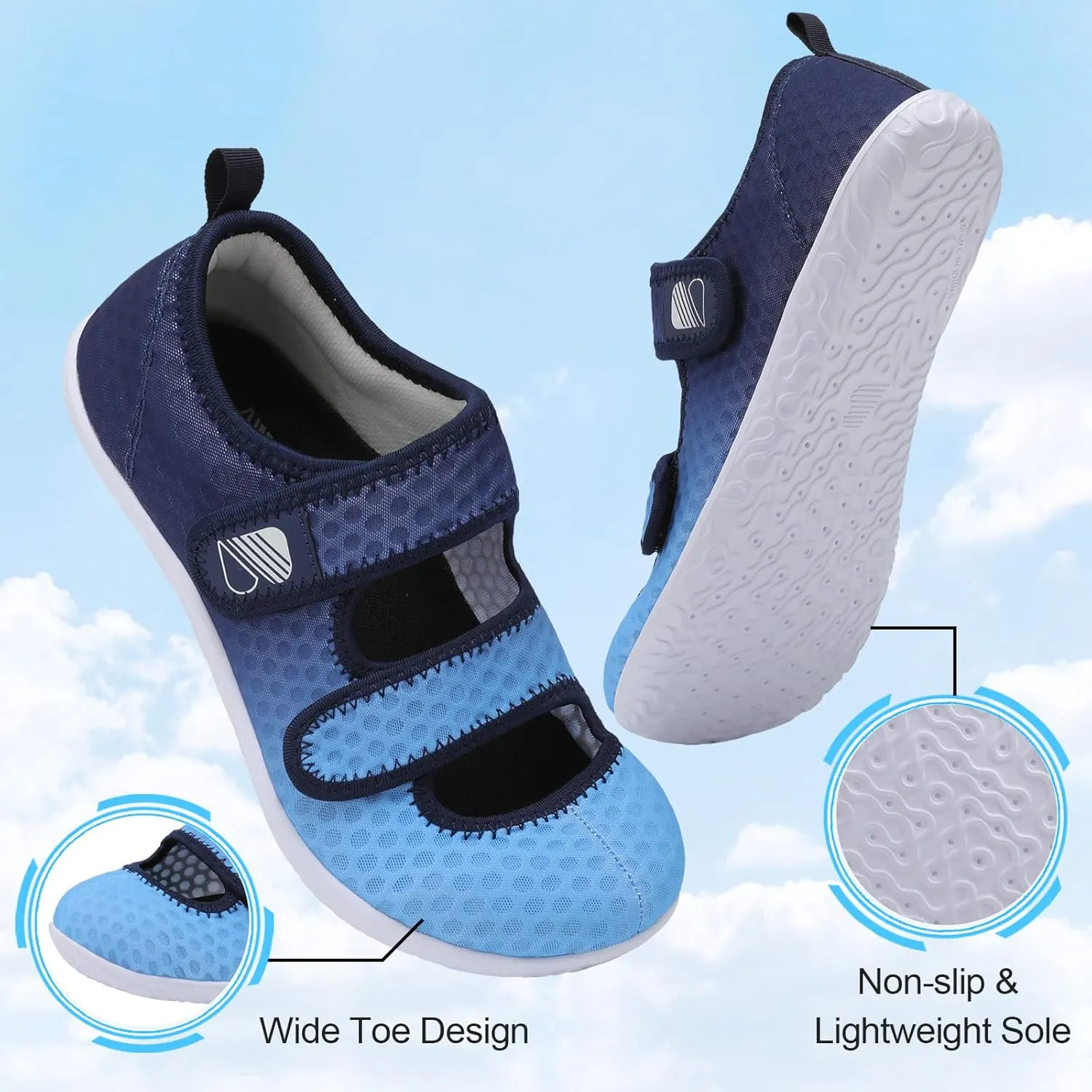 Besroad Womens Mens Lightweight Walking Shoes Adjustable Wide Diabetic Slippers Non-slip Sneakers Sandals